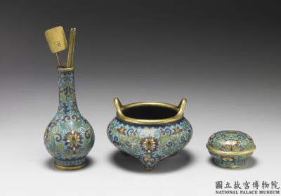 图片[3]-Copper incense burner in cloisonne enamels, Qing dynasty, Qianlong reign (1736-1795)-China Archive